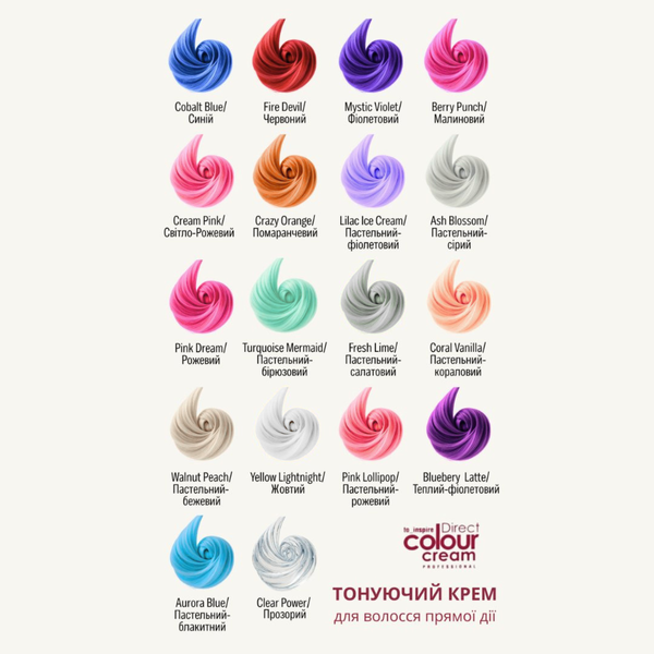 Кремовий фарбник прямої дії Elinor Blueberry Latte (Теплий Фіолетовий), 200 мл