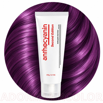 Гелевий прямий пігмент Anthocyanin Second Edition V01 Velvet Violet (Фіолетовий з баклажановим відтінком), 230 мл